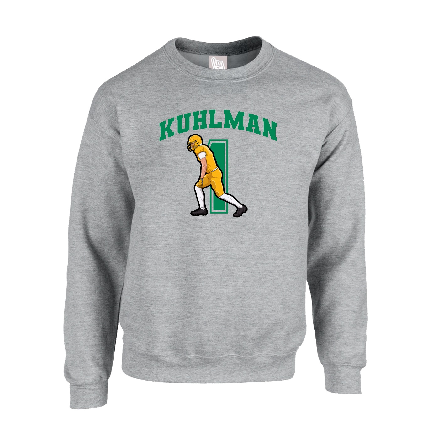 Fleece Crew — Number in Grey
