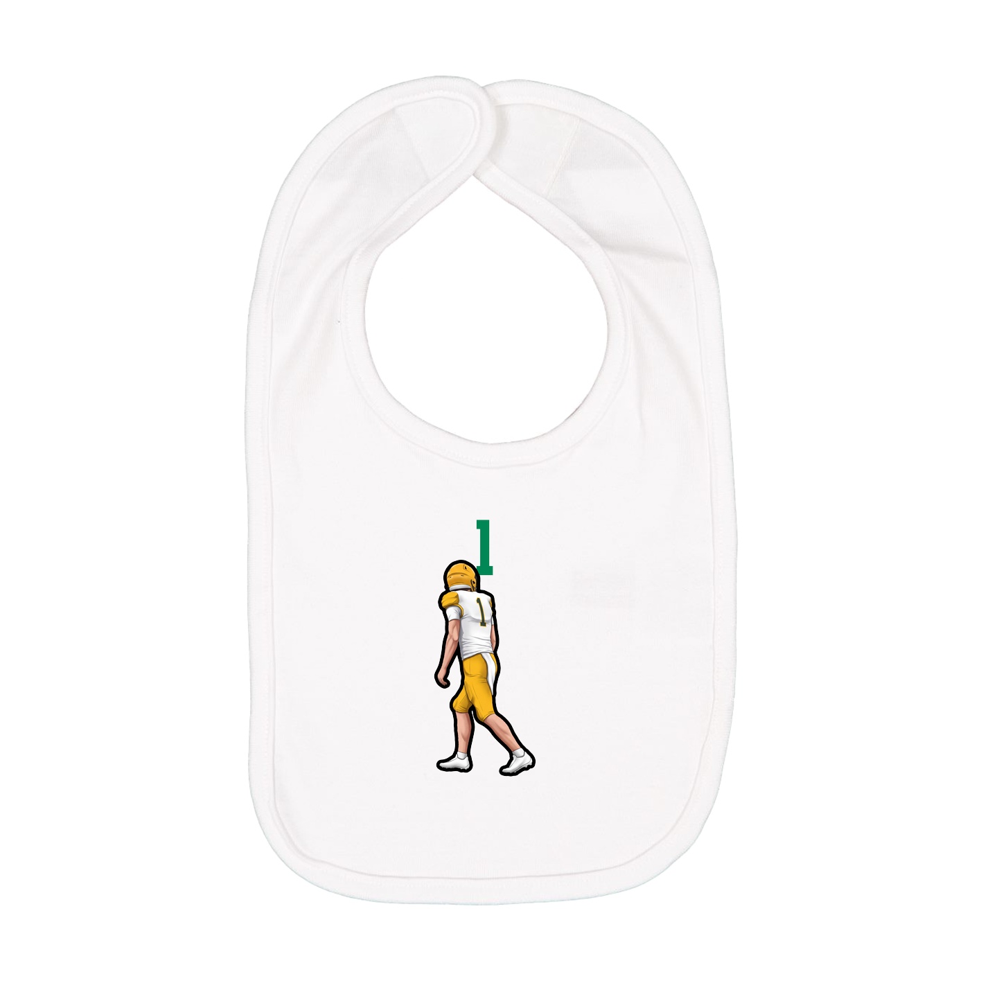 Infant Bib — Number Top in White