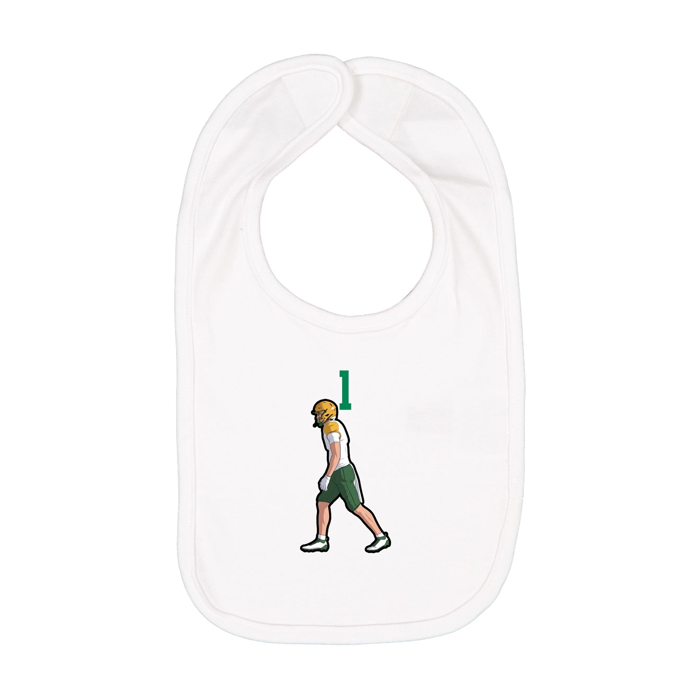 Infant Bib — Number Top in White