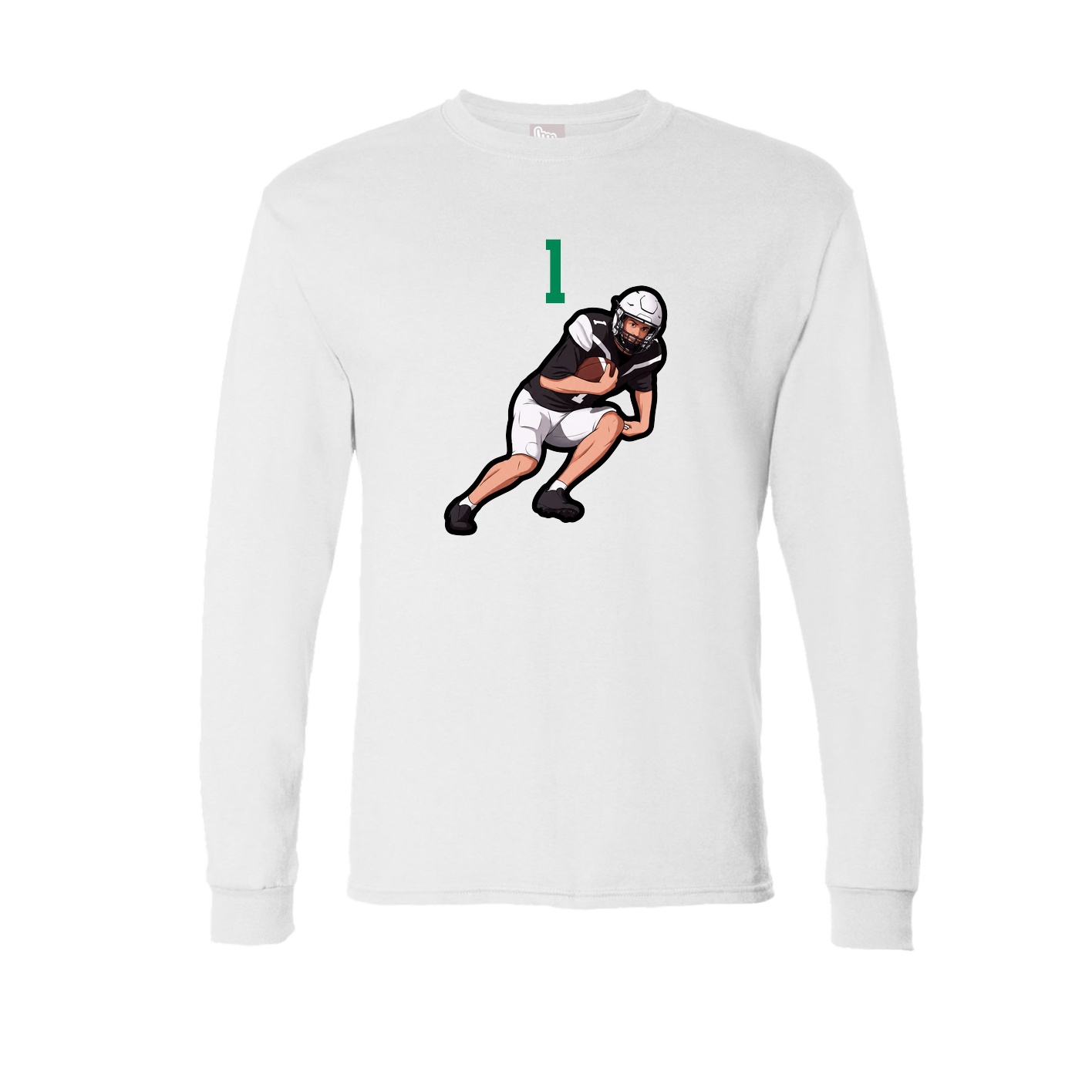Long Sleeve Tee — Number Top in White