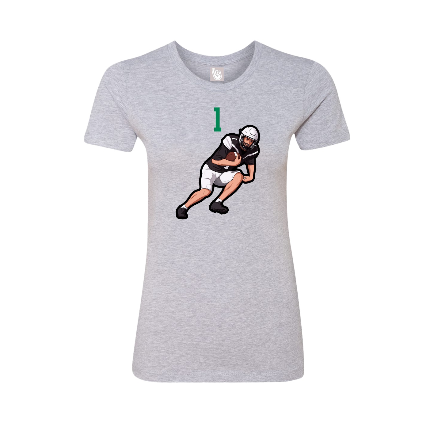Fitted Women's Tee — Number Top in Grey