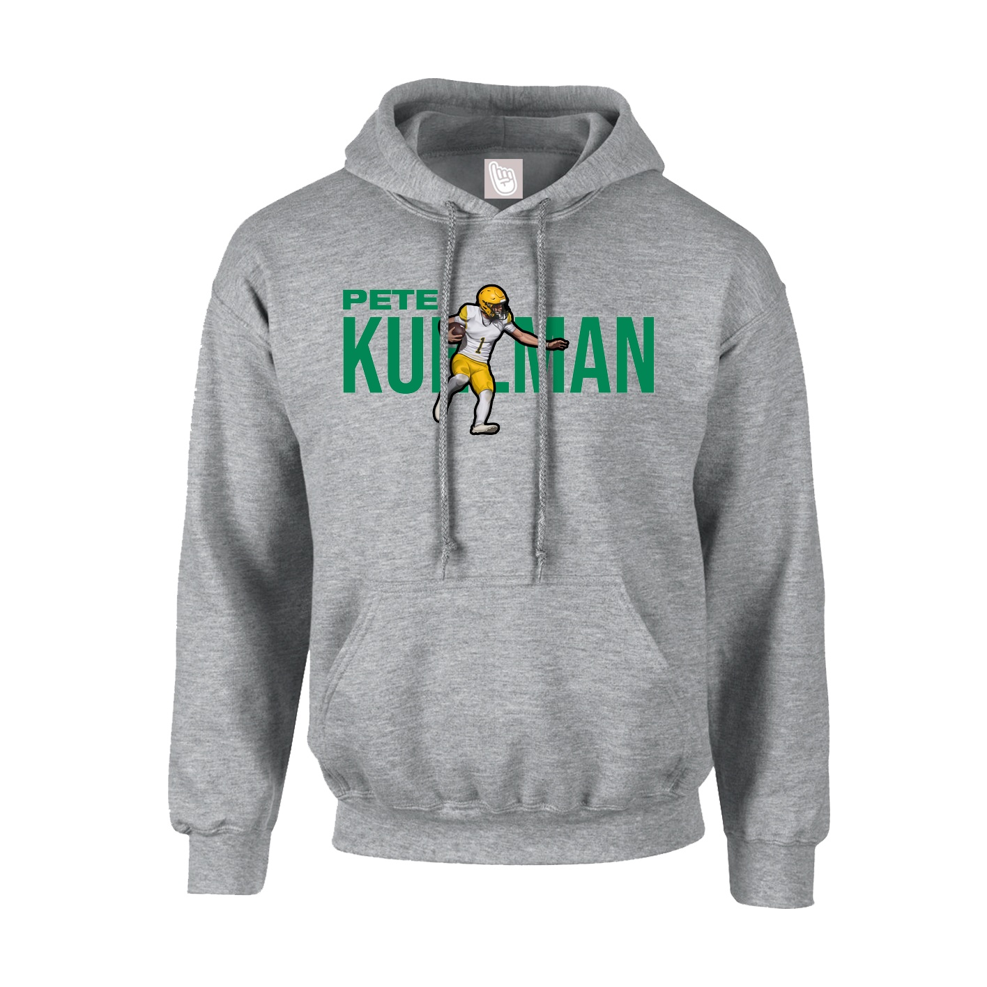 Youth Hoodie — Player Name in Grey