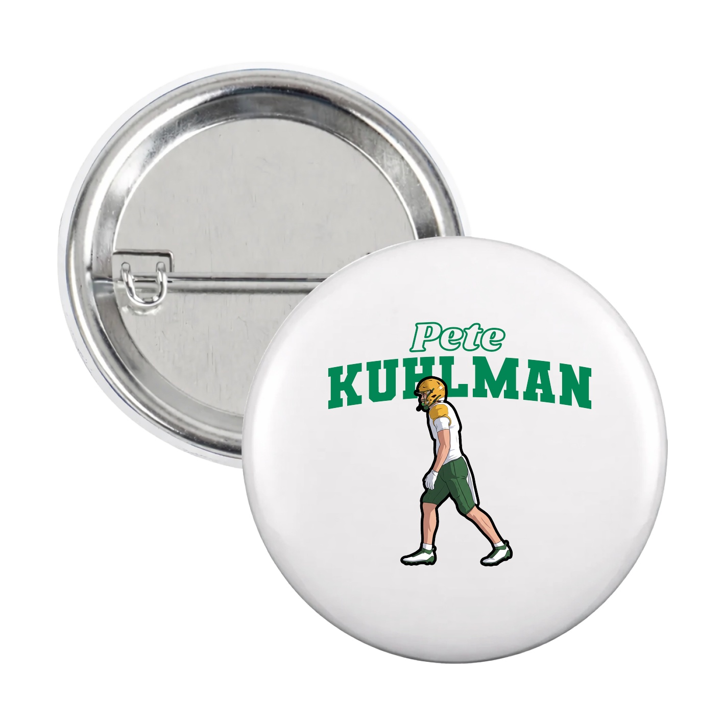 Game Day Button — Name Arch in White