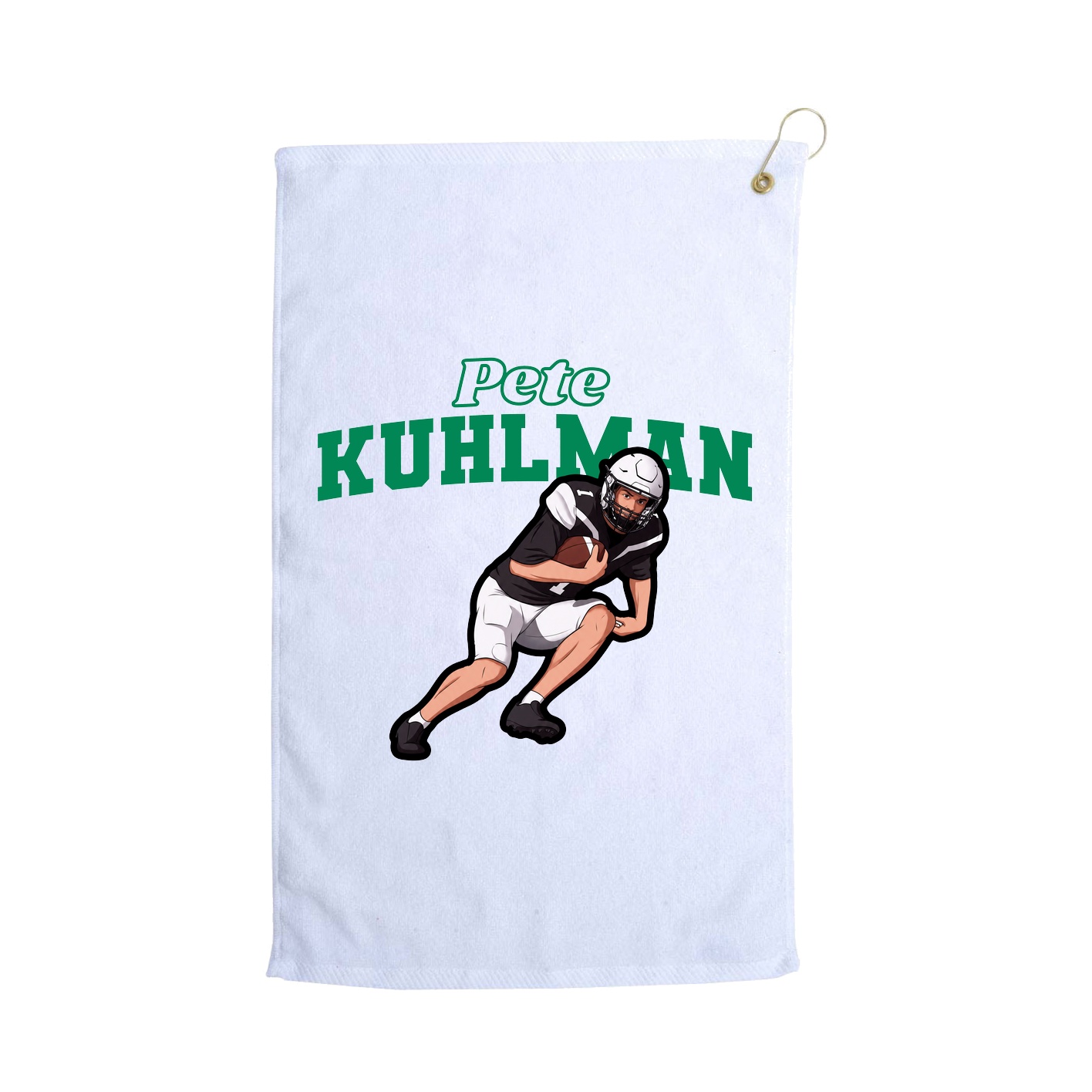 Golf Towel — Name Arch in White