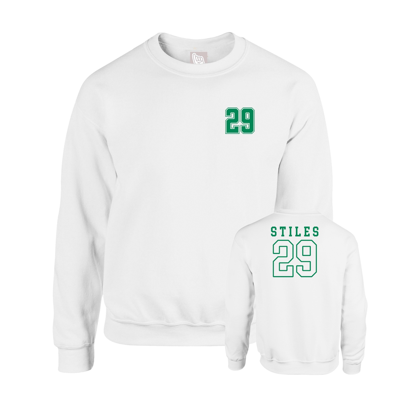Fleece Crew — Chest Back in White