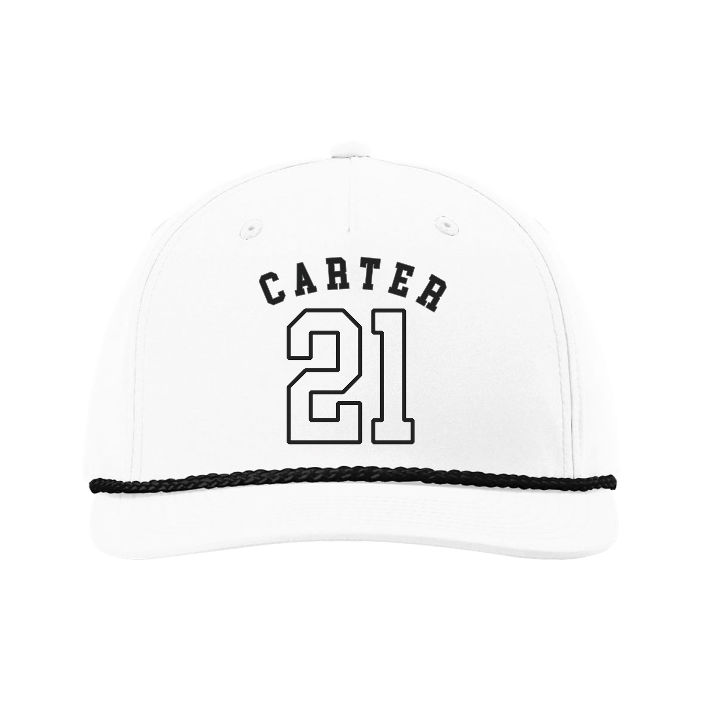 Five-Panel Classic Rope Cap — Shirsey Arch in White