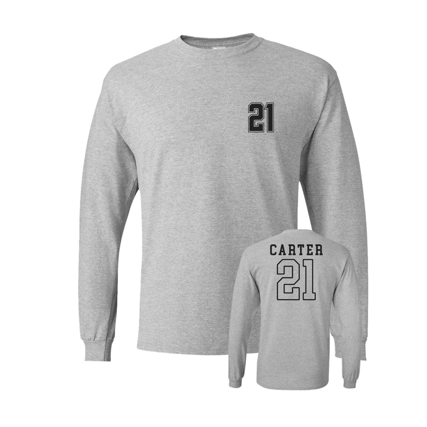 Long Sleeve Tee — Chest Back in Grey