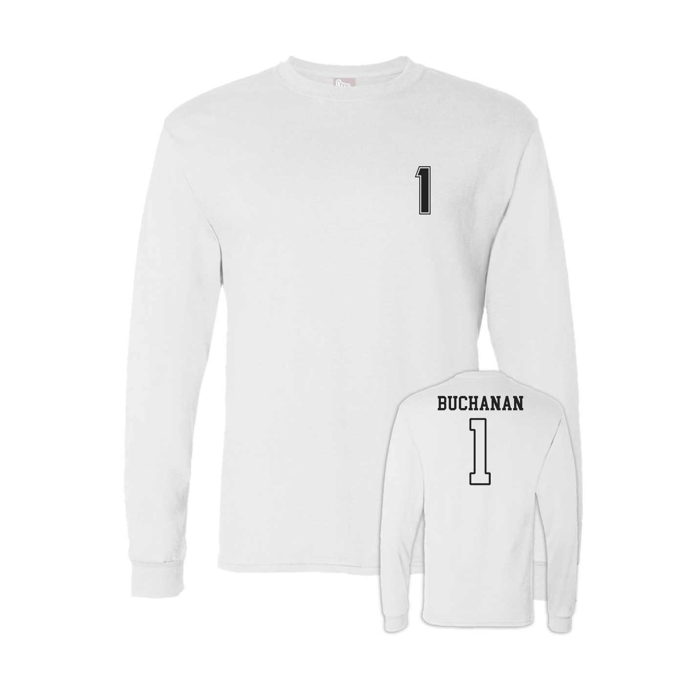 Long Sleeve Tee — Chest Back in White