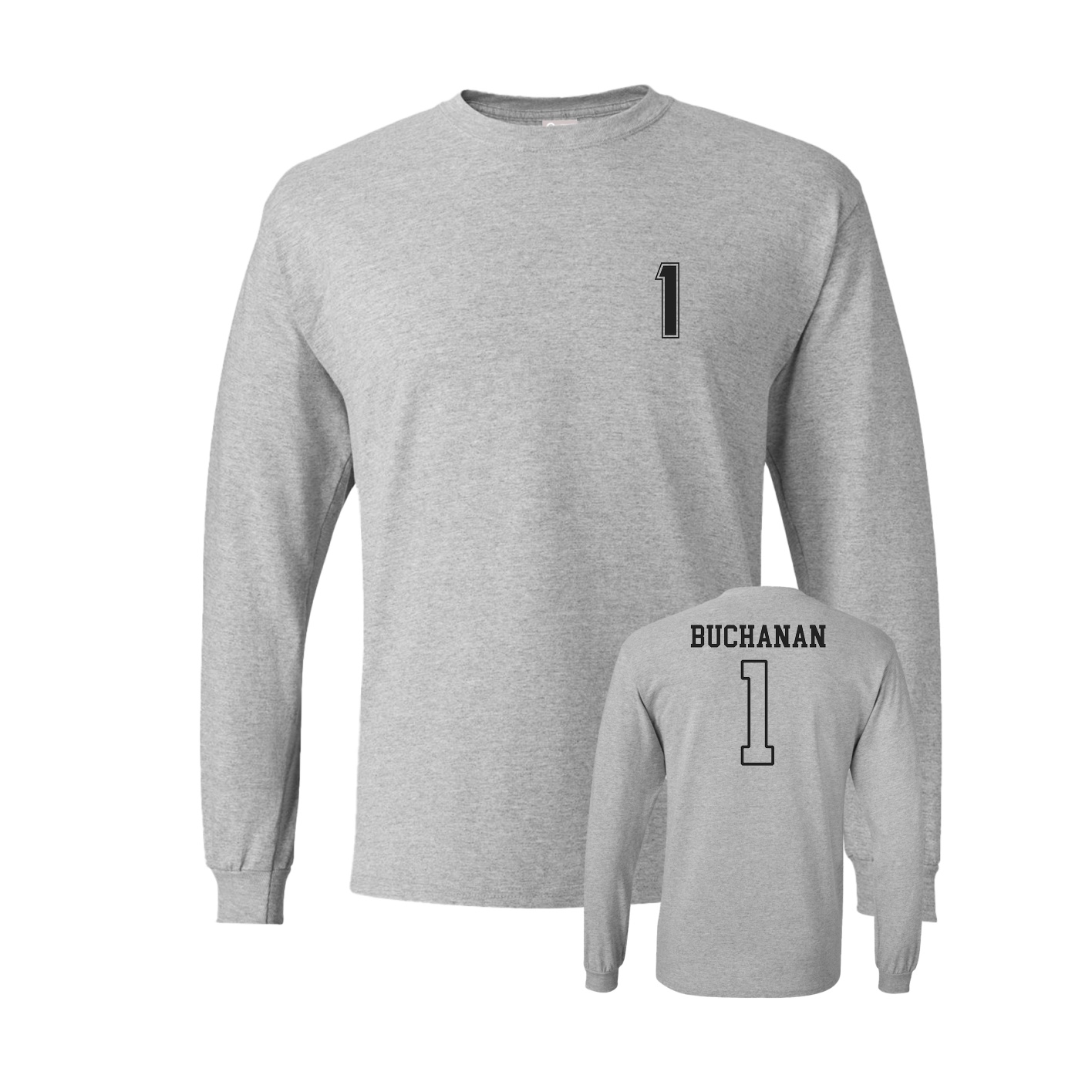 Long Sleeve Tee — Chest Back in Grey