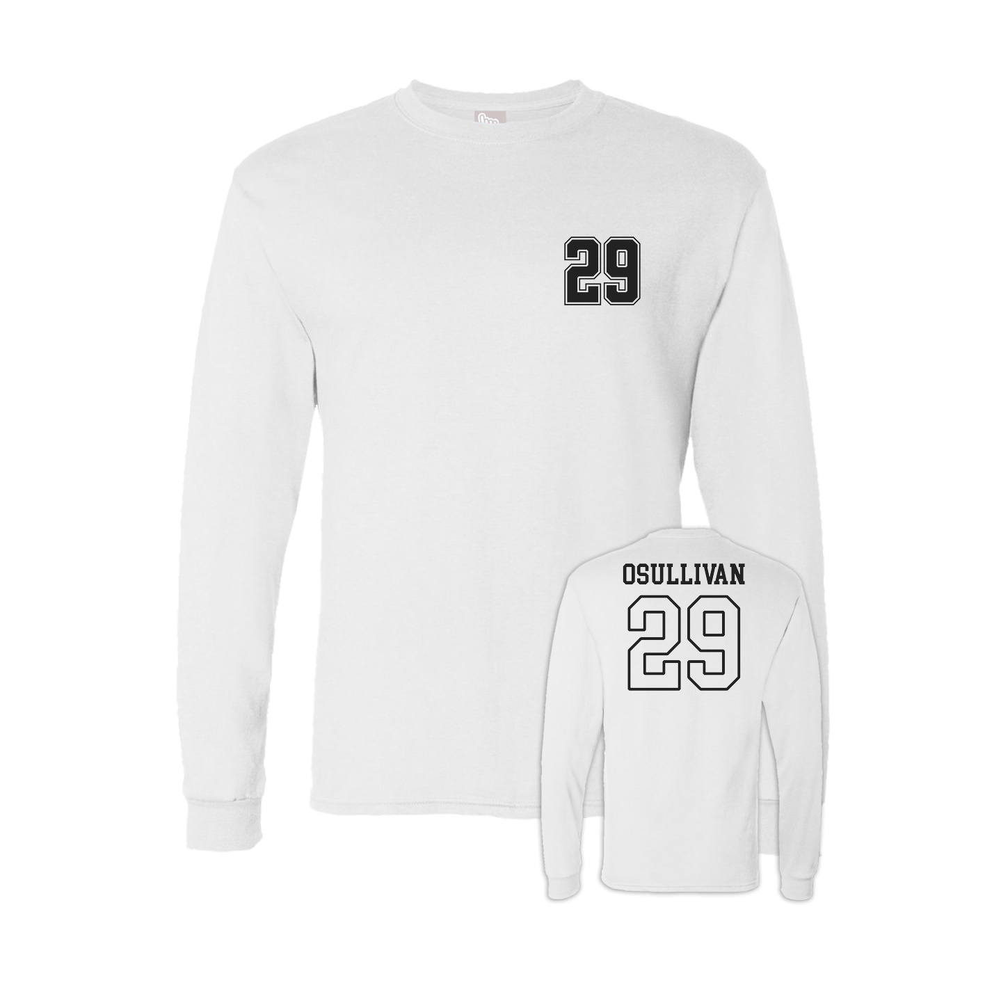 Long Sleeve Tee — Chest Back in White