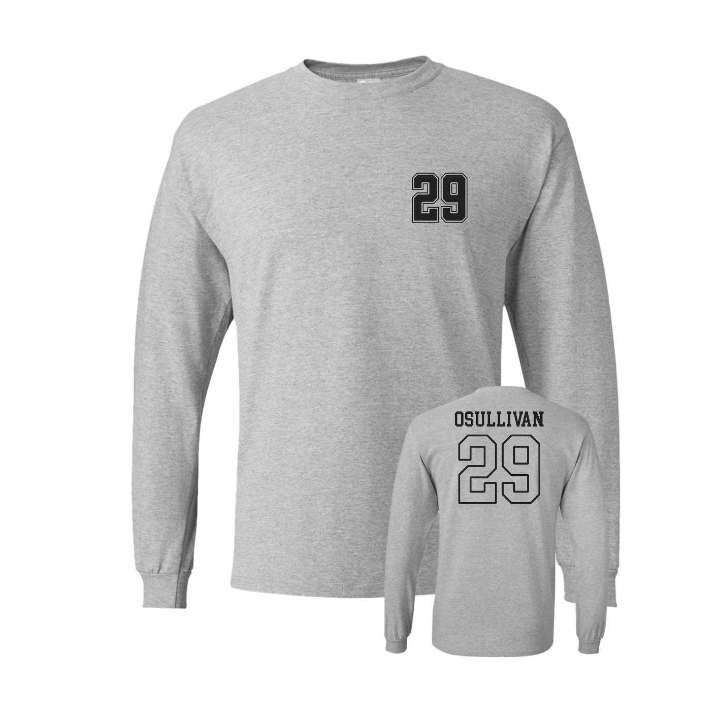 Long Sleeve Tee — Chest Back in Grey
