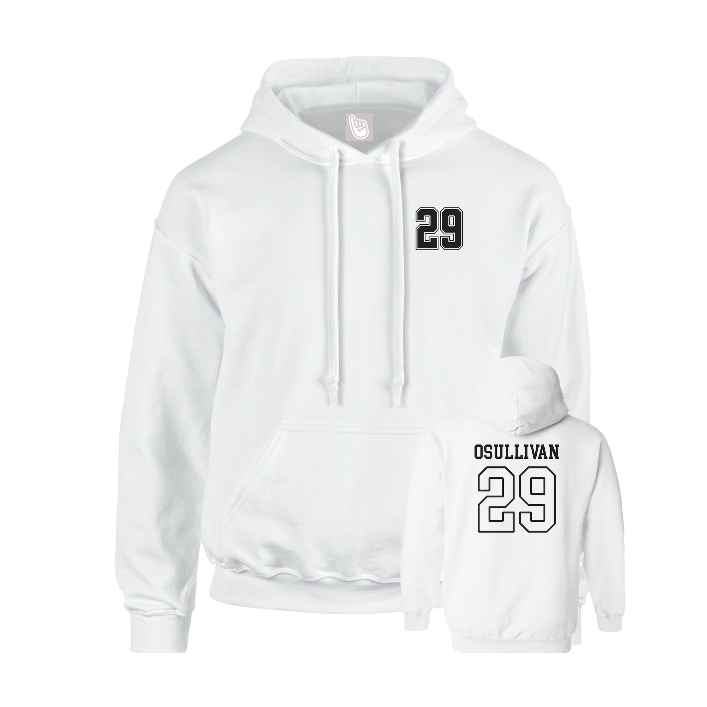 Hoodie — Chest Back in White
