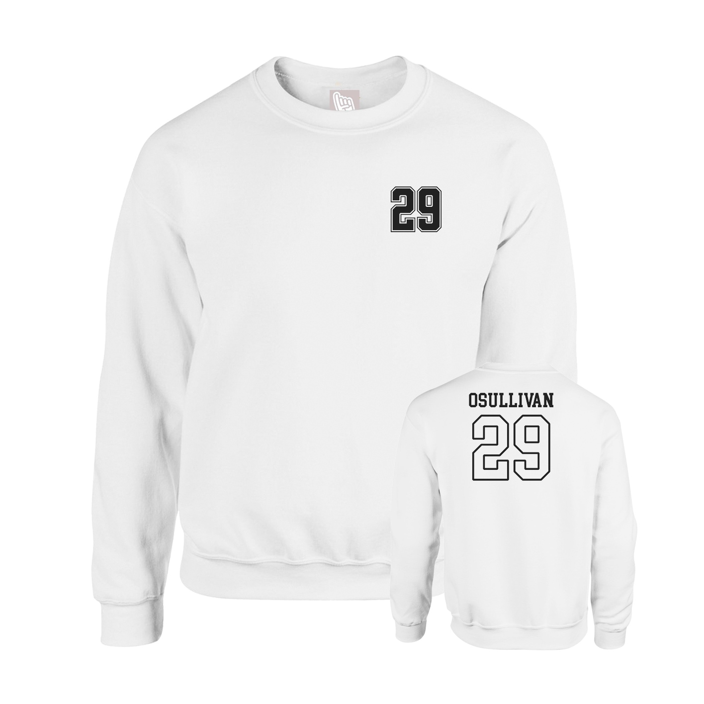 Fleece Crew — Chest Back in White