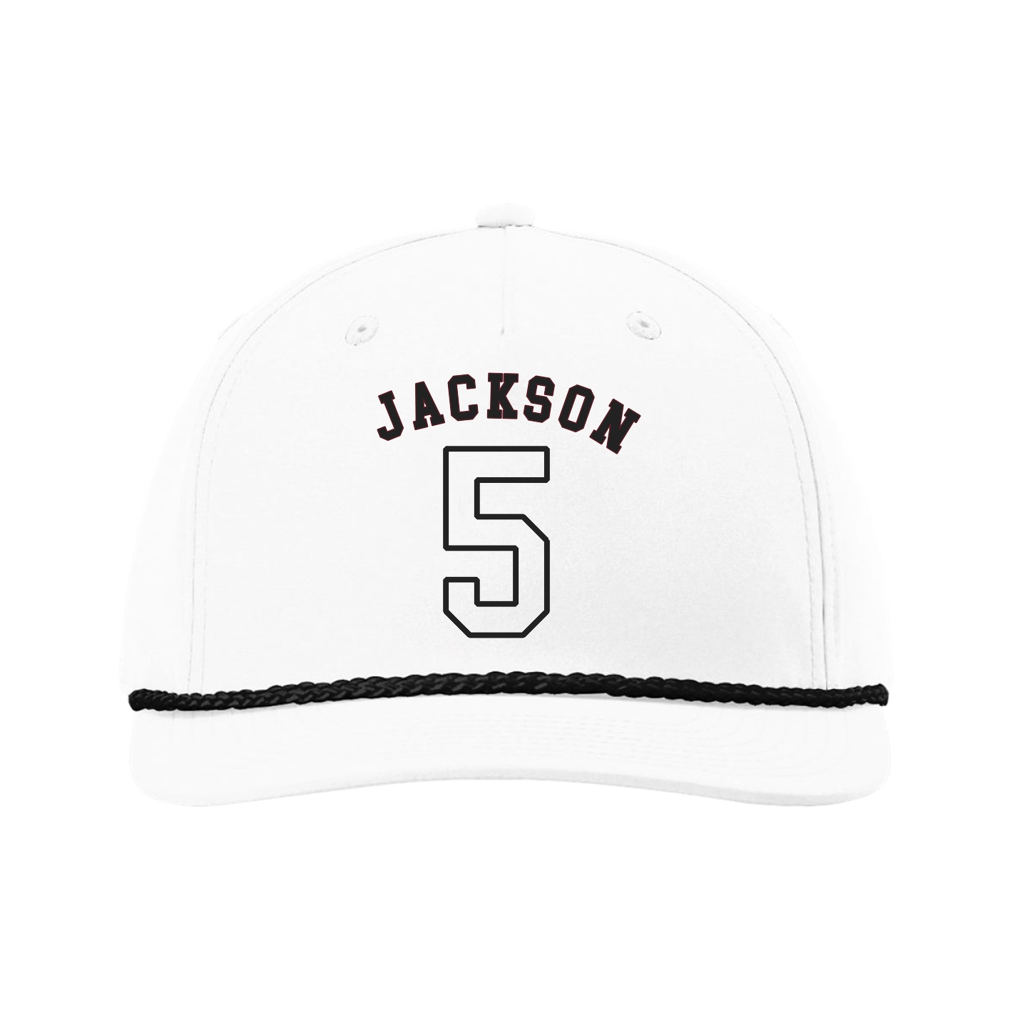 Five-Panel Classic Rope Cap — Shirsey Arch in White