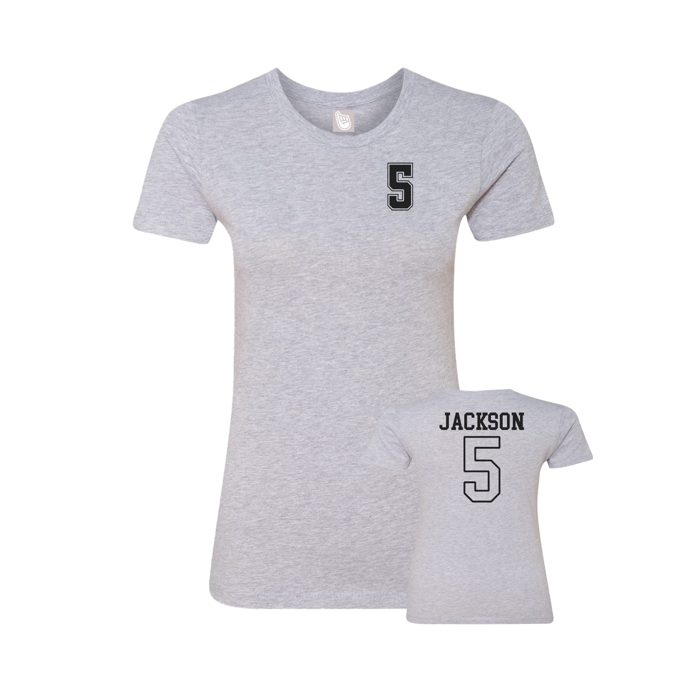 Fitted Women's Tee — Chest Back in Grey