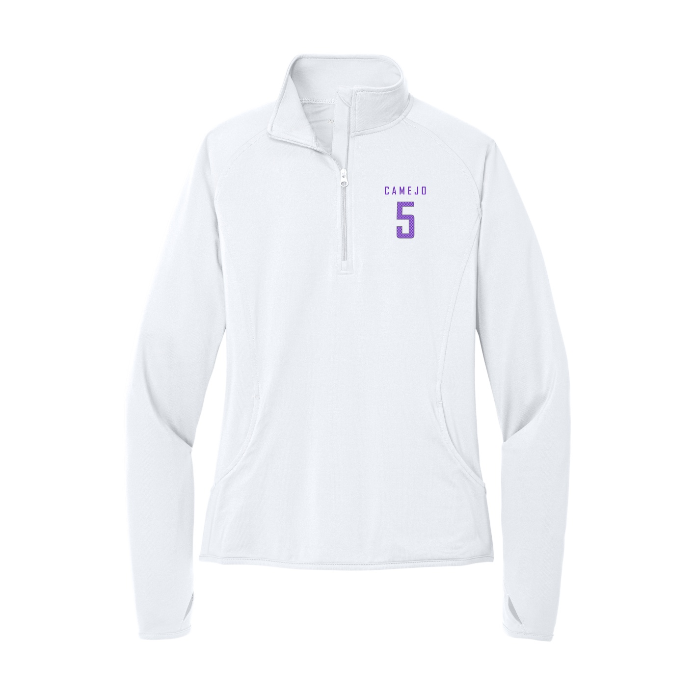 Women's Q-Zip Pullover — Mesh Shirsey in White