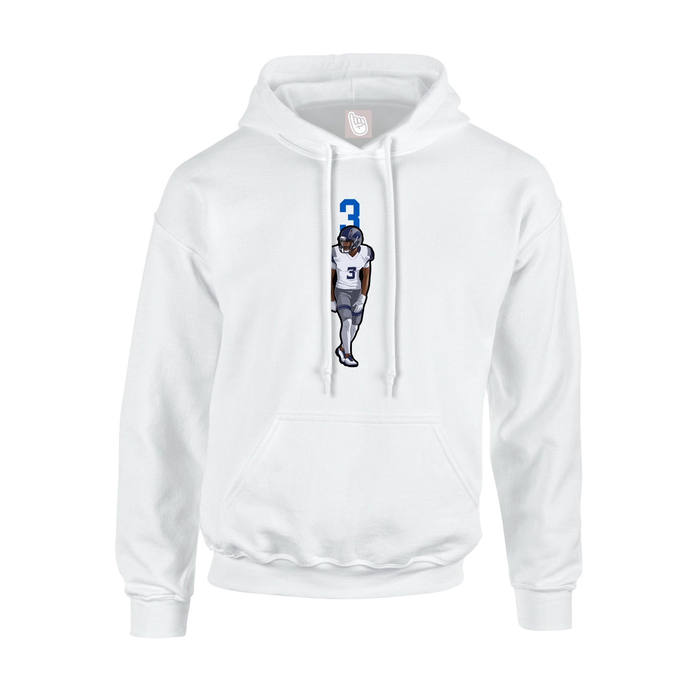 Youth Hoodie — Number Top in White