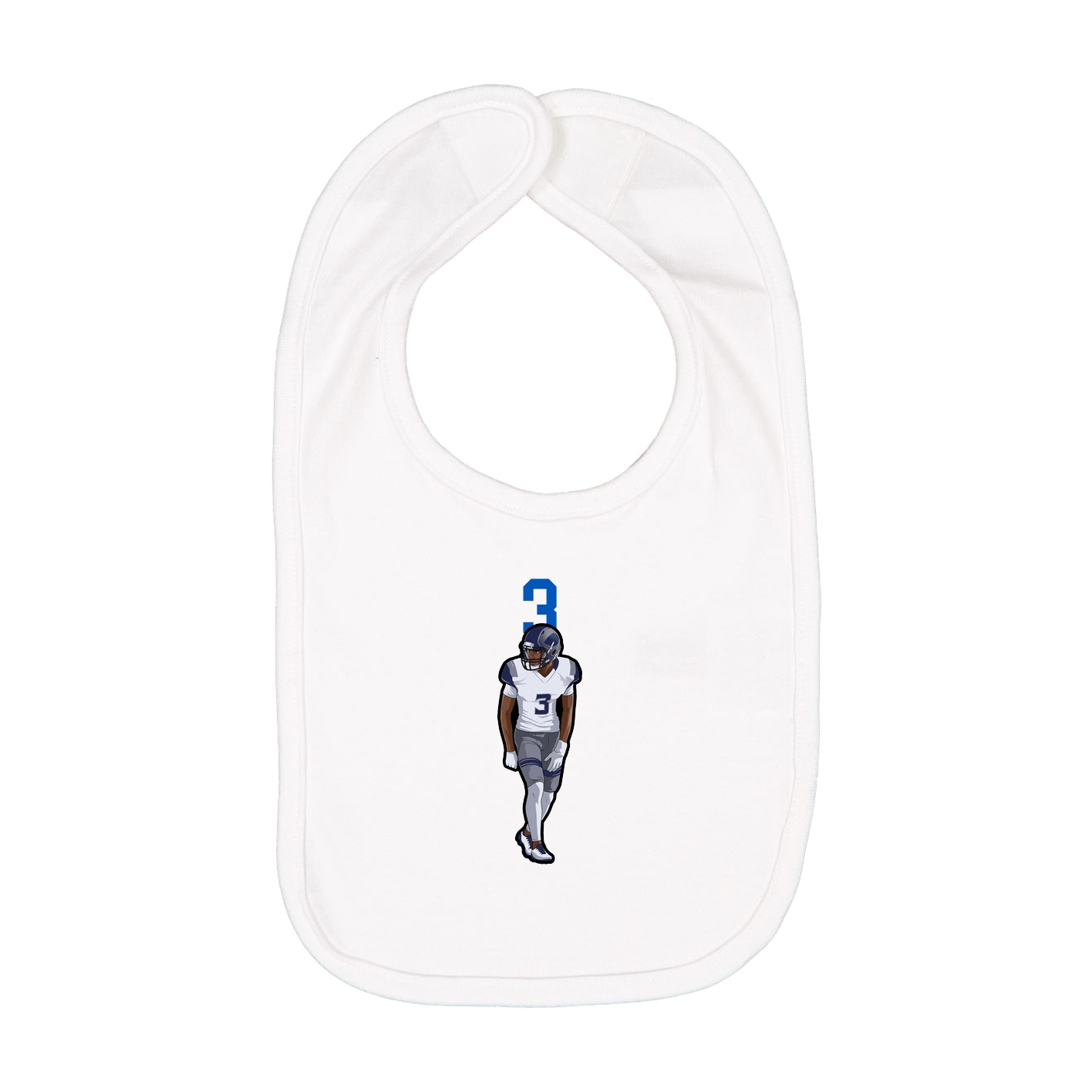 Infant Bib — Number Top in White