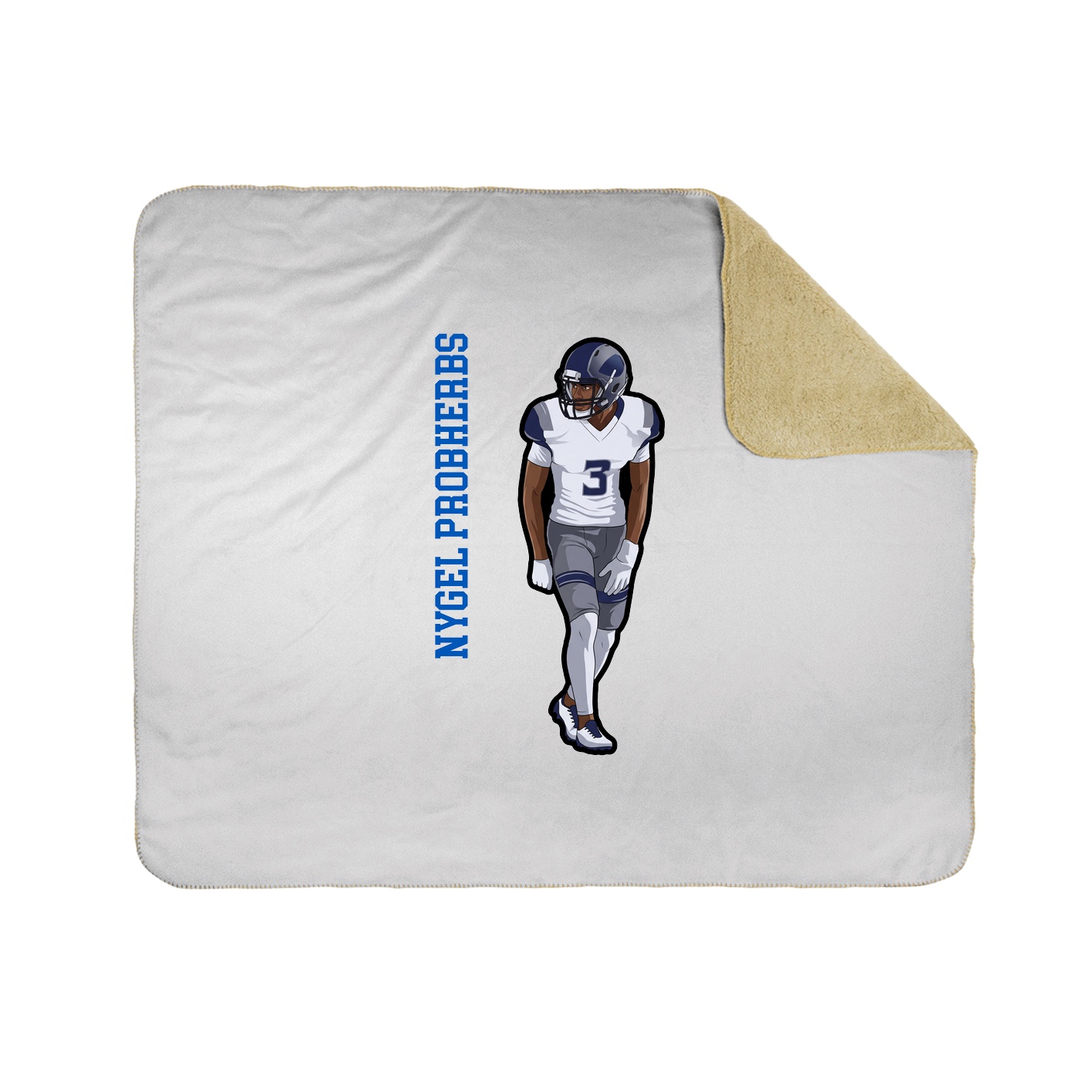 Throw Blanket — Name Vertical in White