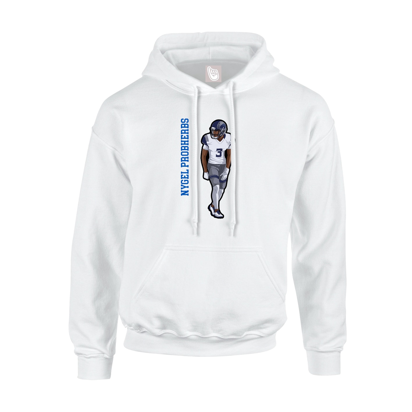 Hoodie — Name Vertical in White
