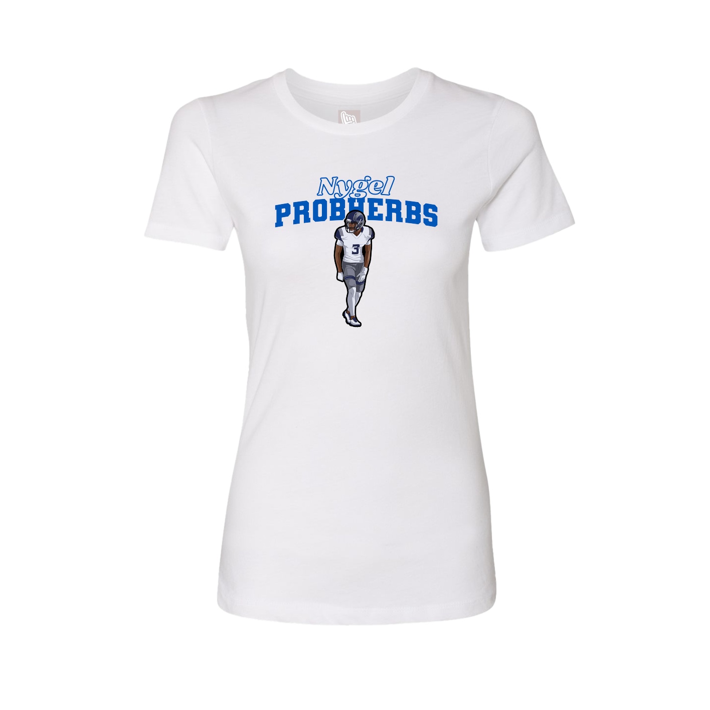 Fitted Women's Tee — Name Arch in White