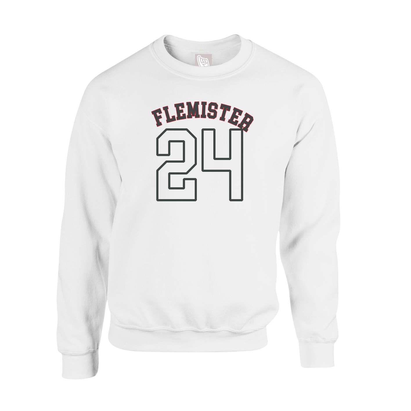 Fleece Crew — Shirsey Arch in White