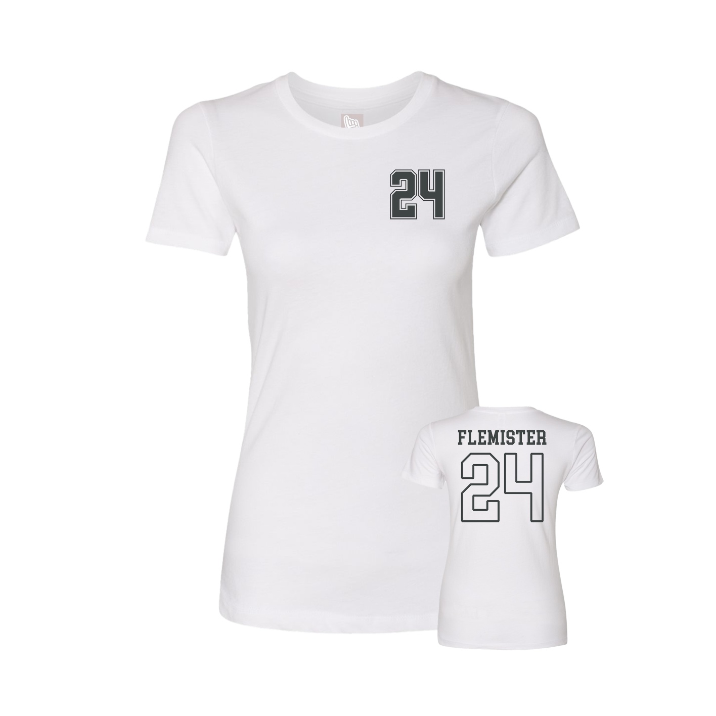 Fitted Women's Tee — Chest Back in White