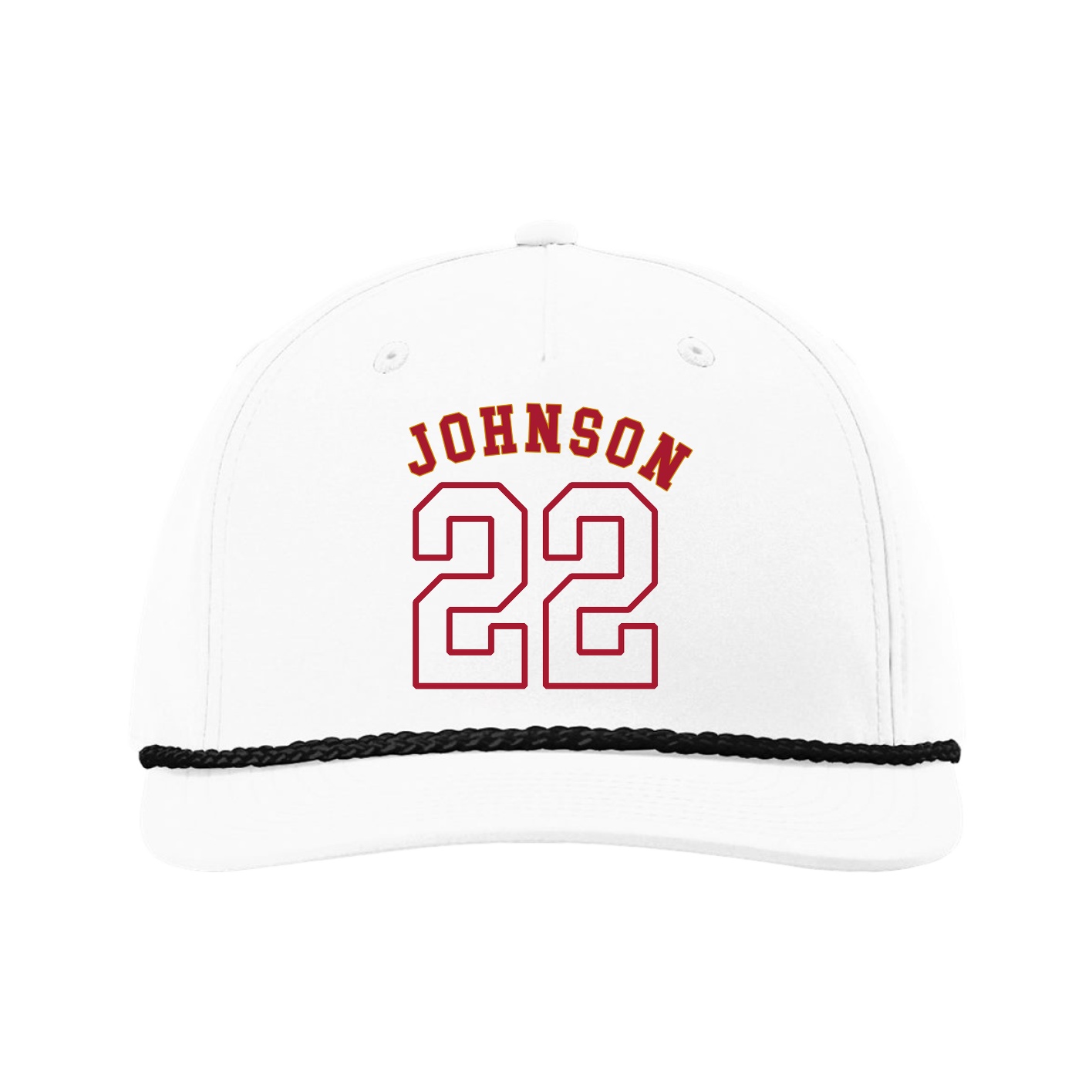 Five-Panel Classic Rope Cap — Shirsey Arch in White