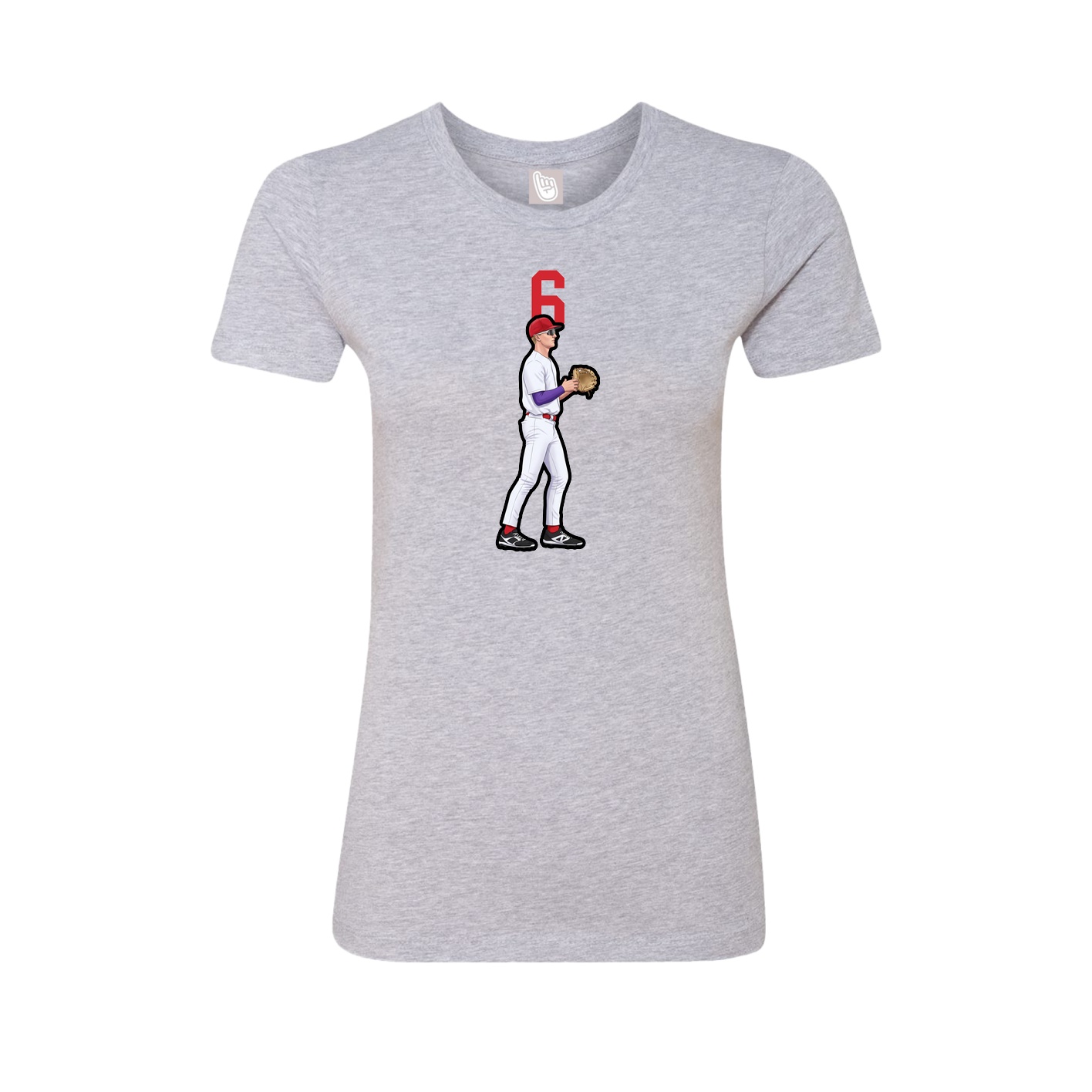 Fitted Women's Tee — Number Top in Grey