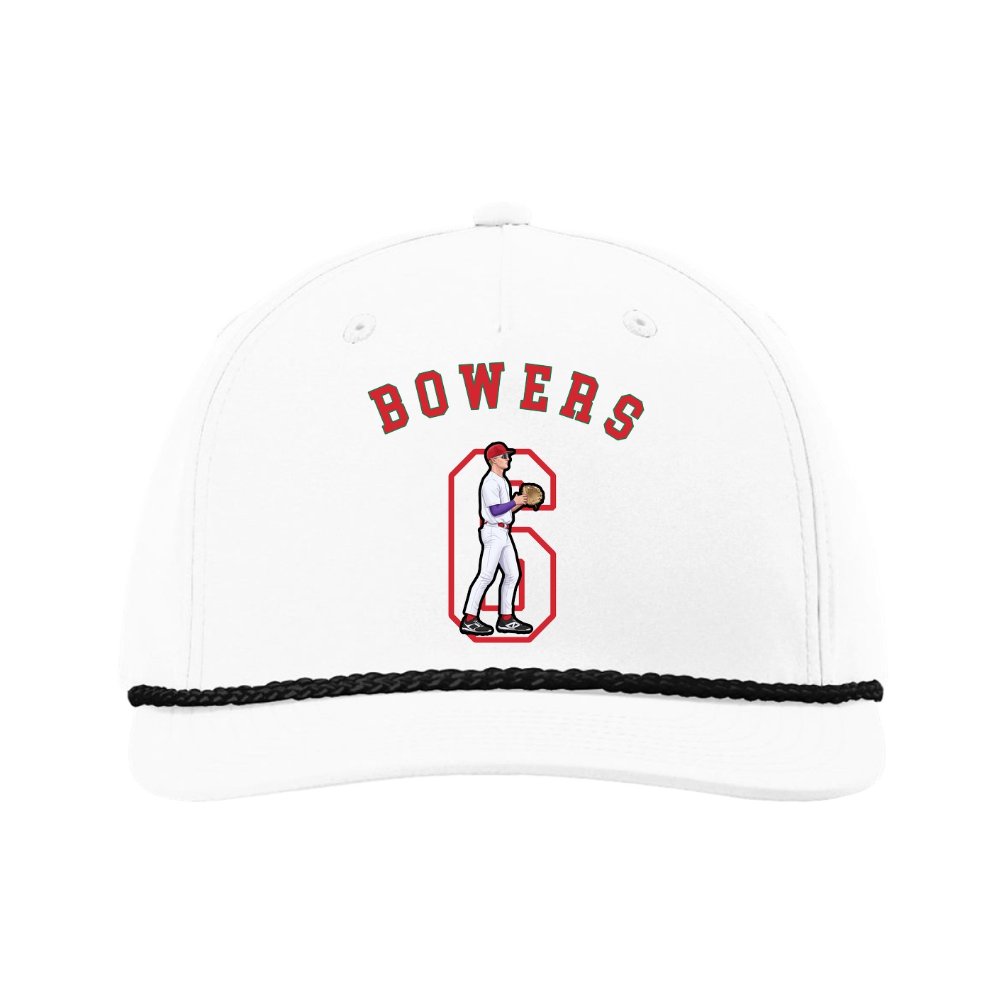 Five-Panel Classic Rope Cap — Shirsey Arch in White