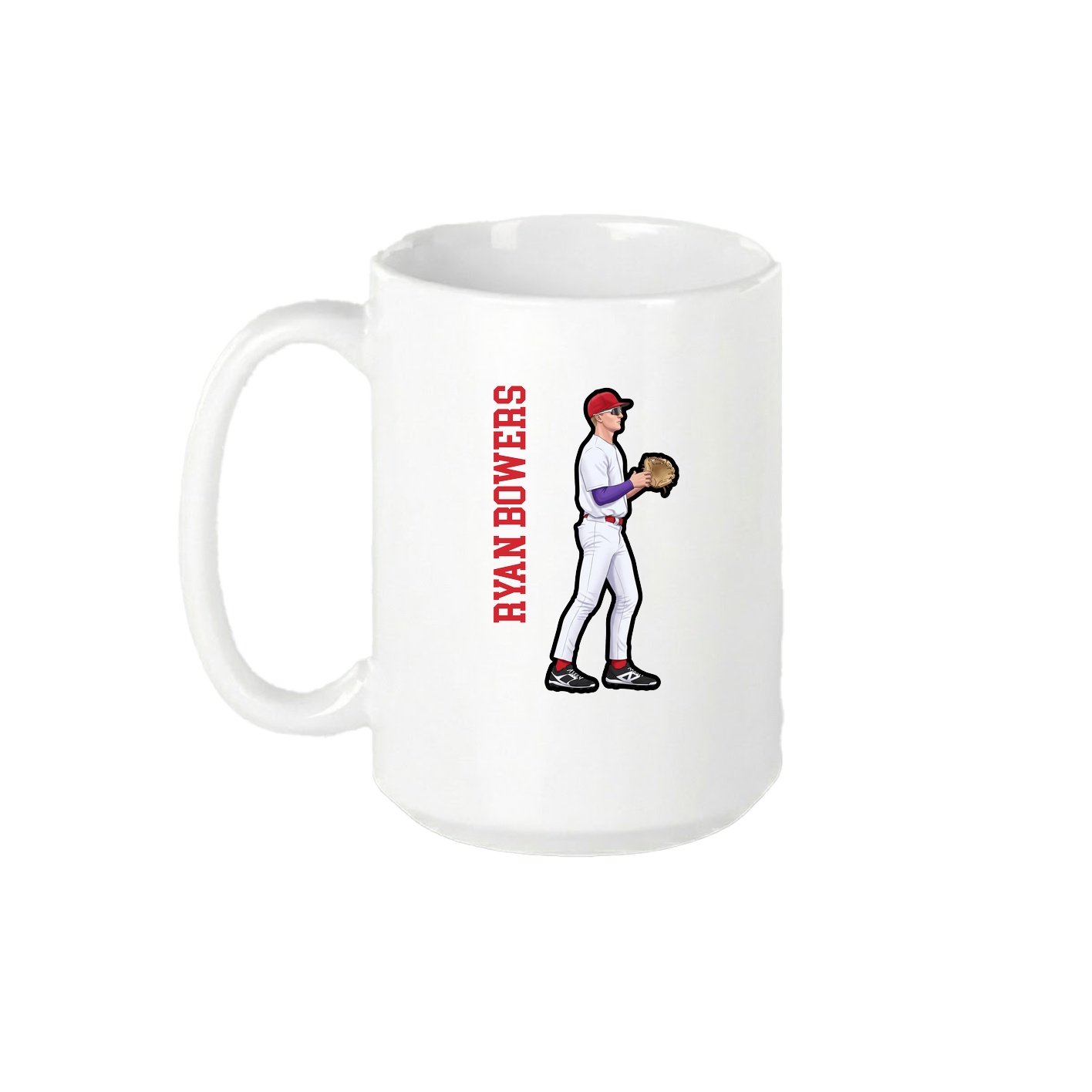 15oz Coffee Mug — Name Vertical in White