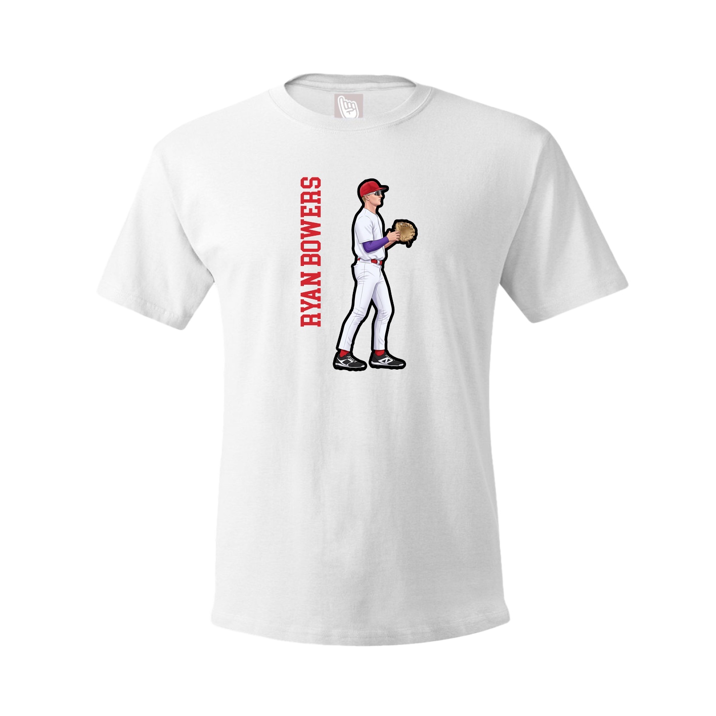 Tee — Name Vertical in White