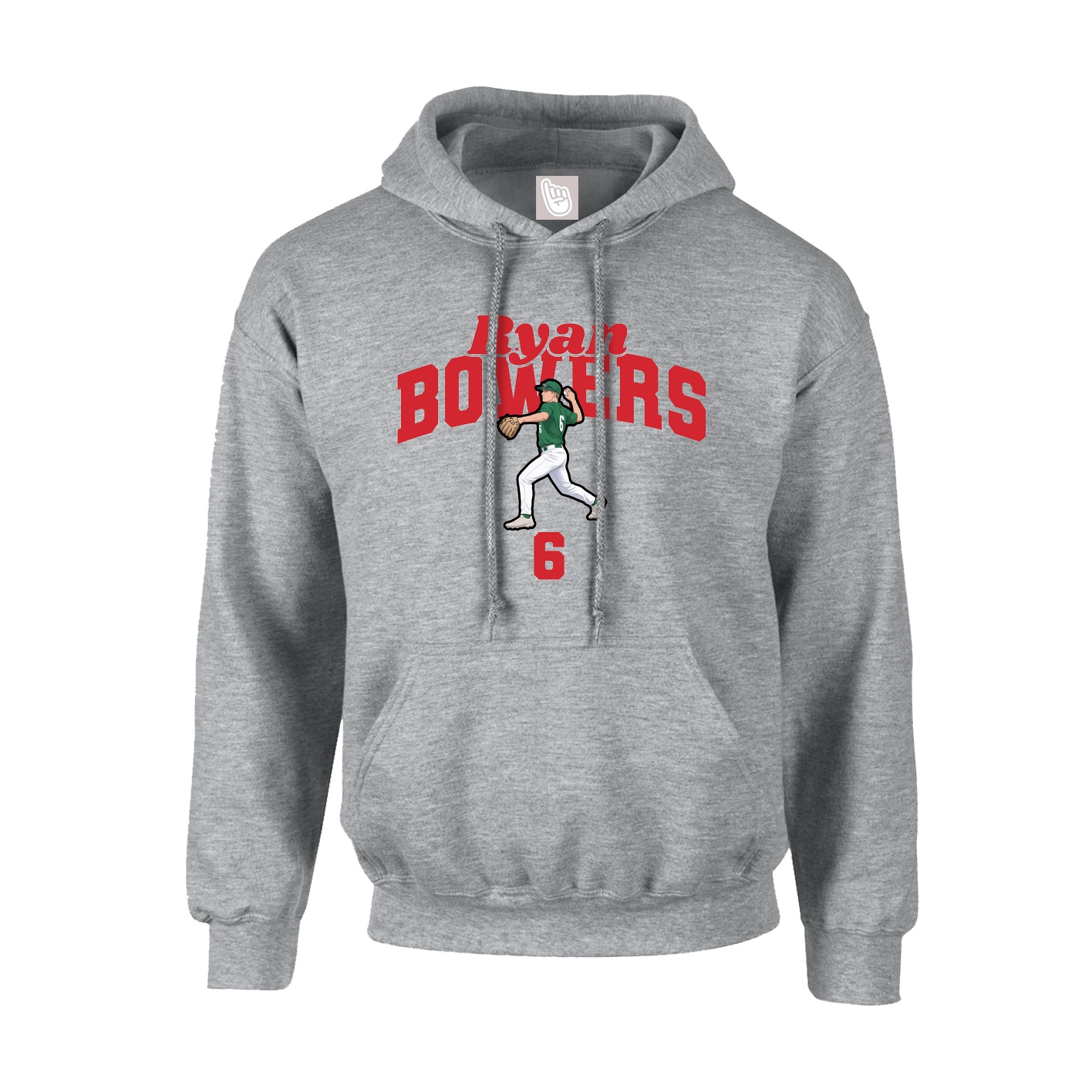 Youth Hoodie — Signature Arch in Grey