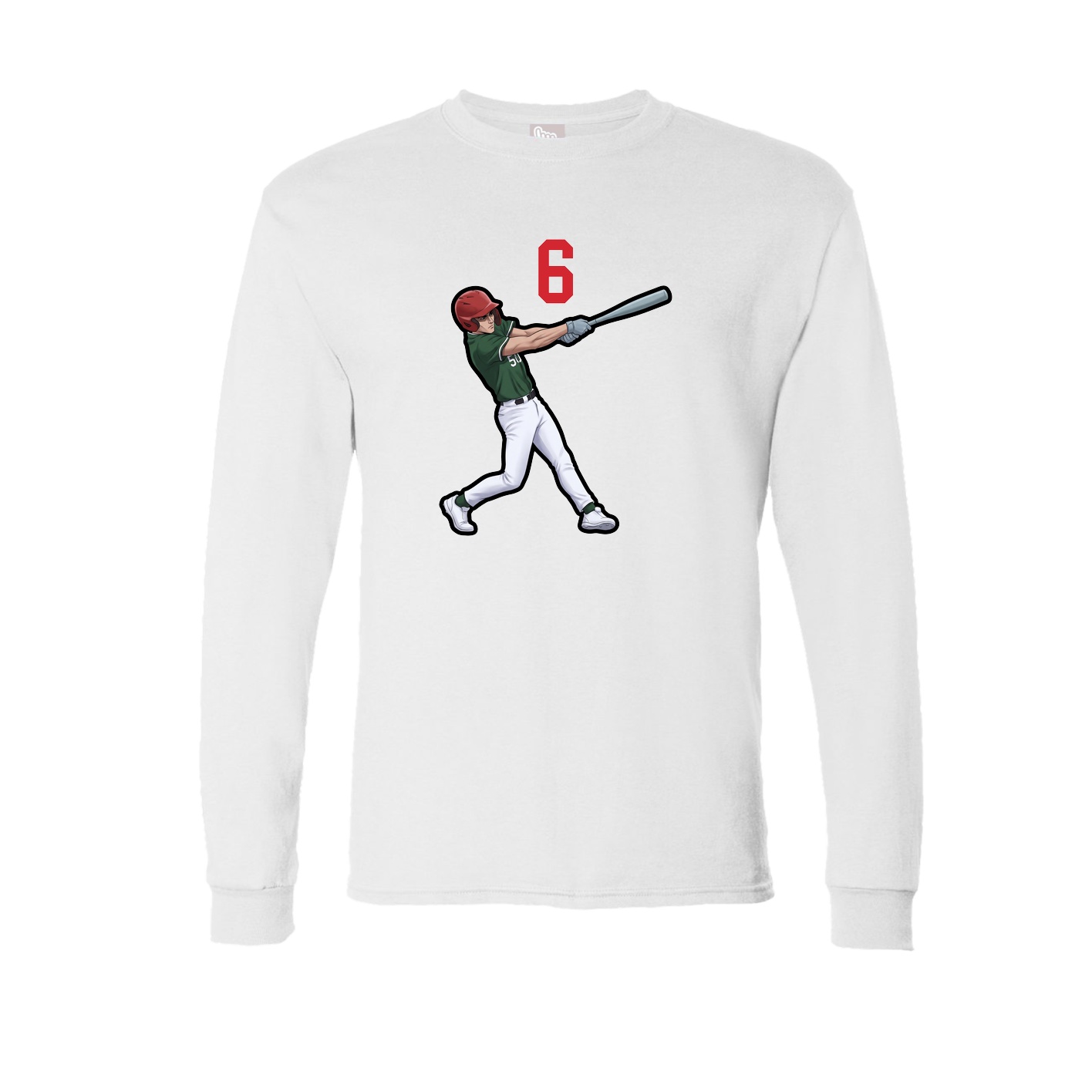 Long Sleeve Tee — Number Top in White