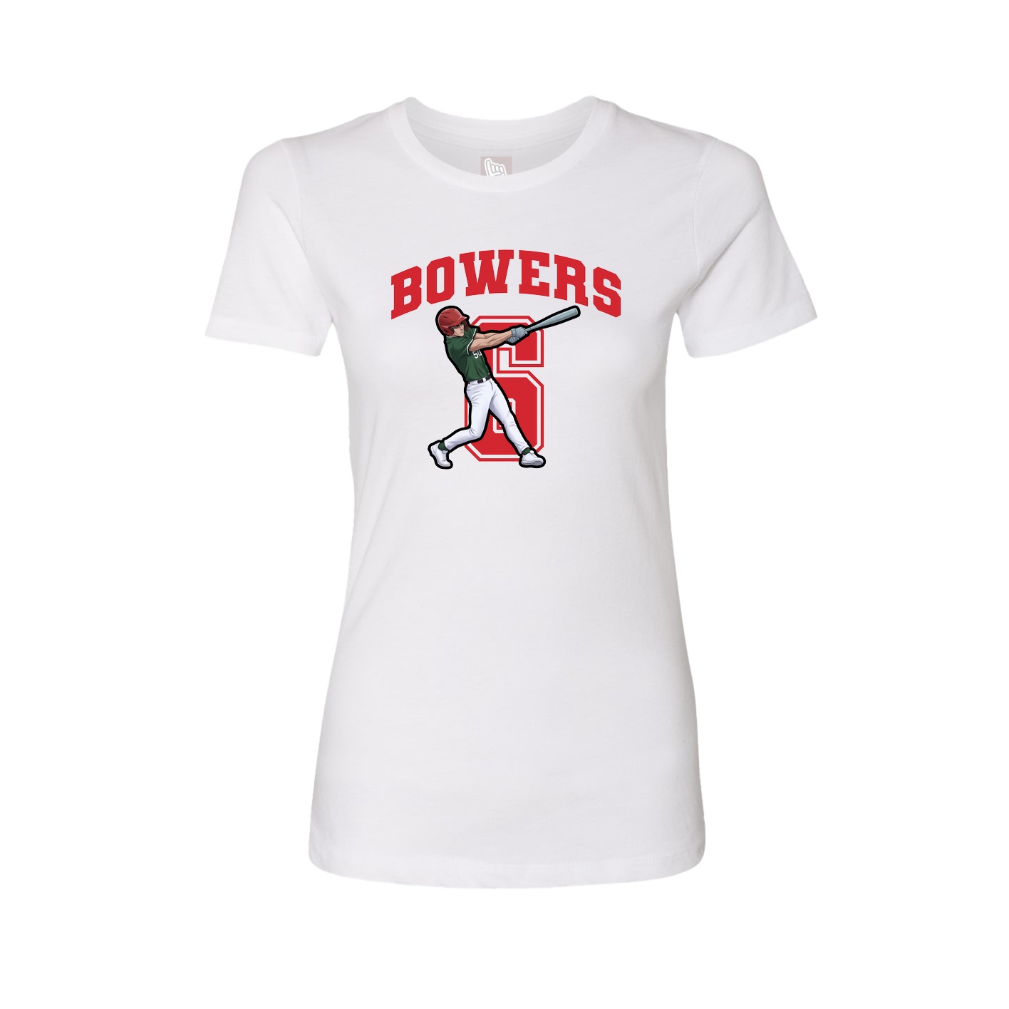 Fitted Women's Tee — Number in White