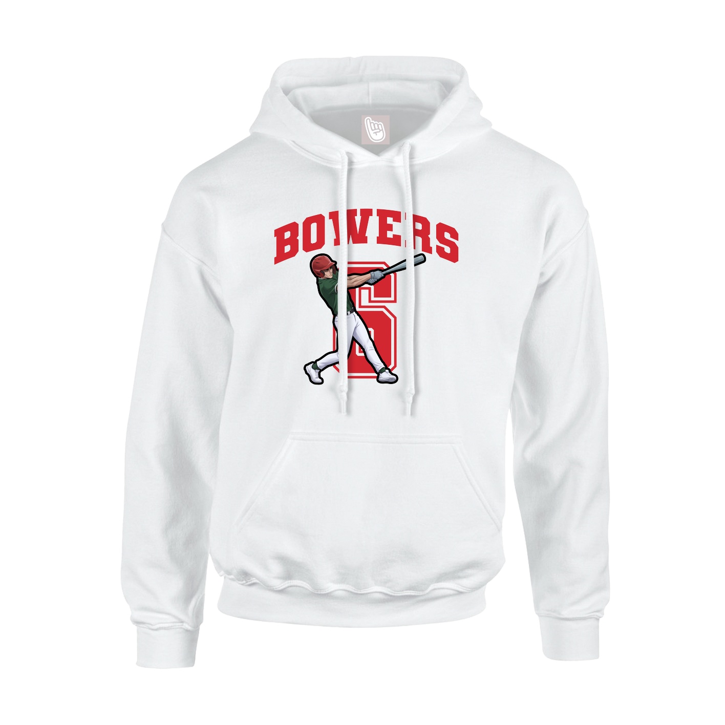 Youth Hoodie — Number in White