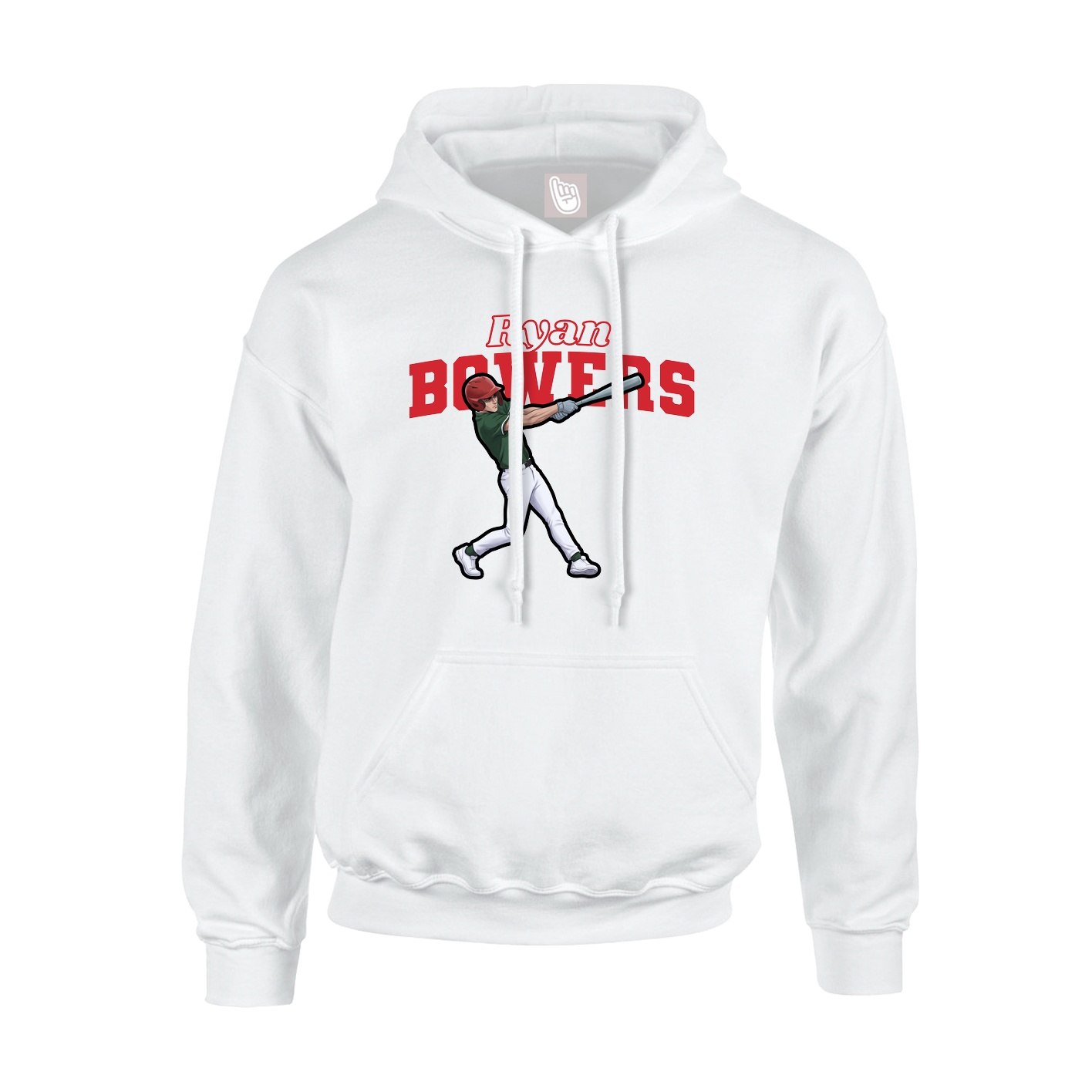 Hoodie — Name Arch in White