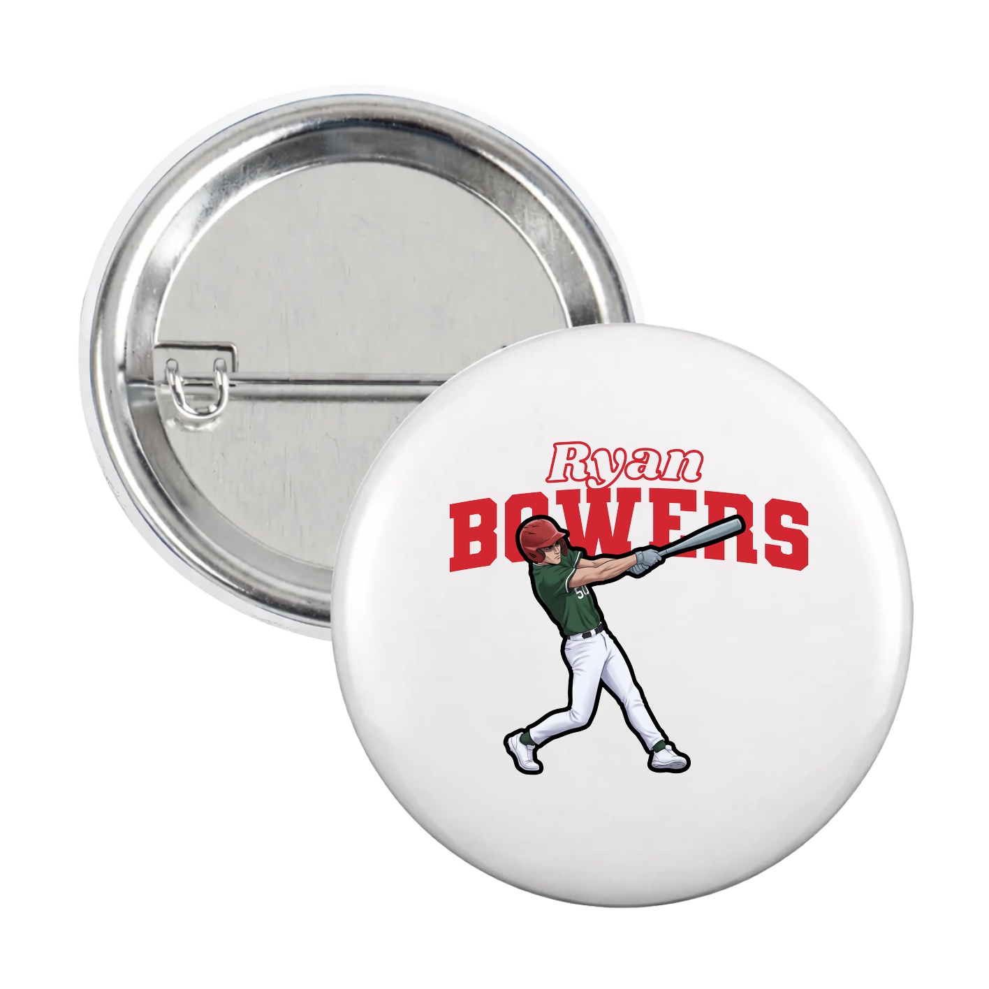 Game Day Button — Name Arch in White